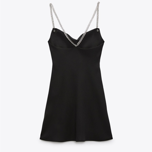 Zara Draped Dress With Jewel Chains Size M - Picture 8 of 11